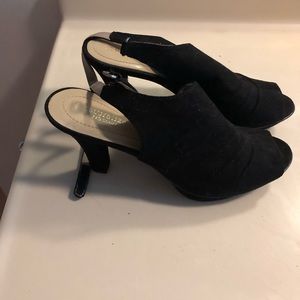 Black high heeled sparkly shoes